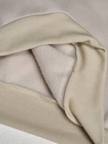 STYNVO 男士字母刺绣圆领长袖休闲套头卫衣和运动裤套装 - 杏色 - 查看 7