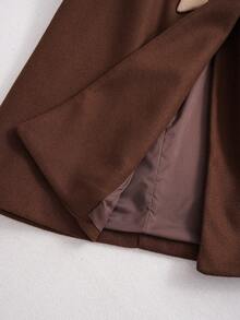 SHEIN Franclia Women's Autumn/Winter Elegant Double-Breasted Commuter Blazer Dress,Dark Brown Coffee Chocolate Office Fashion Dress - Brown - View 8