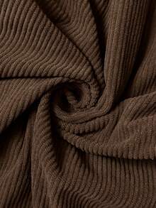 EMERY ROSE 大码灯芯绒工装裤 - 咖啡棕 - 查看 4