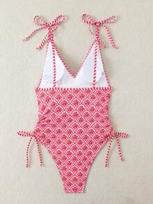 Swim Mod 1pc Women's Tropical Print Colorful One-Piece Swimsuit - Multicolor - View 2