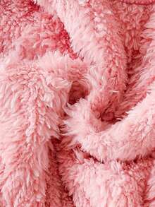 1pc Young Girl Thermal Lined Hooded Sweatshirt Cinched Waist Design, Soft Fabric, Long Sleeve, Suitable For Outings, Home, School, Commute And Any Occasion In Autumn/Winter - Pink - View 5