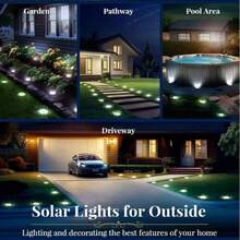 4 Packs / 8 Packs Solar Floor Lights, Solar Garden Lights, 8LED Upgraded Outdoor Garden Bright Floor Lights,300mAh Battery IP44 Solar Plug-In Landscape Lights, Suitable For Roads, Courtyards, Decks, Lawns, Terraces, And Sidewalks - Multicolor - View 5
