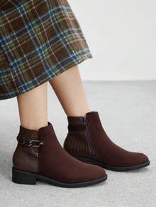 CUCCOO BIZCHIC Women's Casual Chunky Heel Mid-Calf Boots, Suitable For Commuting, Autumn/Winter