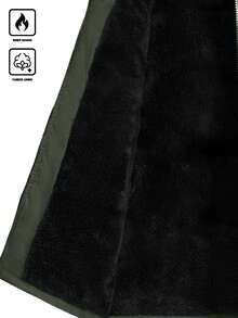 Manfinity Homme 宽松男士保暖内衬字母拼接细节羽绒背心外套，秋冬男士外套，冬季背心，男士外套，复古风格，适合日常休闲、周末旅行、户外活动、探险旅行、轻松的工作环境或半正式场合，也是送给男友/丈夫、周年纪念日或圣诞节的理想礼物。 - 軍綠色 - 查看 6