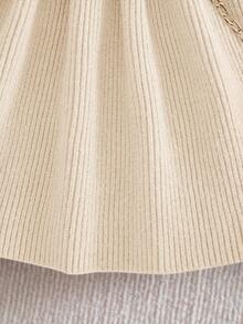 SHEIN 女婴纯色针织长袖连衣裙，秋冬季