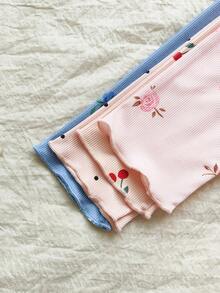 Vintaside Kids Bộ 4 quần dài in họa tiết hoa và quả anh đào dễ thương cho bé gái, thích hợp mặc trong nhà và ngoài trời, mặc hàng ngày, mặc vào mùa xuân, mùa hè, mùa thu, mùa đông - Nhiều màu - Xem 6