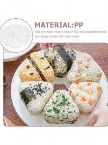 Molde triangular para bolas de arroz, creativo, conveniente, lindo y de fácil y rápida conformación, perfecto para bolas de arroz para bebés, envolturas de sushi con algas y postres con bolas de arroz caseros, set de molde para bolas de arroz, el regalo perfecto para aficionados a la cocina del hogar - Multicolor - View 6