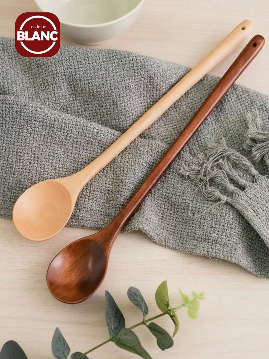 Long Handle Wooden Cooking Spoon, Kitchen Mixing Spoon, Elegant Household Item, For Soups, Porridge, Food Preparation