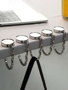 1/3 Stück Metall Handtaschenhaken, faltbar, tragbar, rutschfest, einzigartig, vielseitig einsetzbar, Aufhänger für Second-Hand-Tische, Geldbörsenhalter, praktische Hilfe für Aufbewahrung Zuhause - Weiss - Übersicht 5