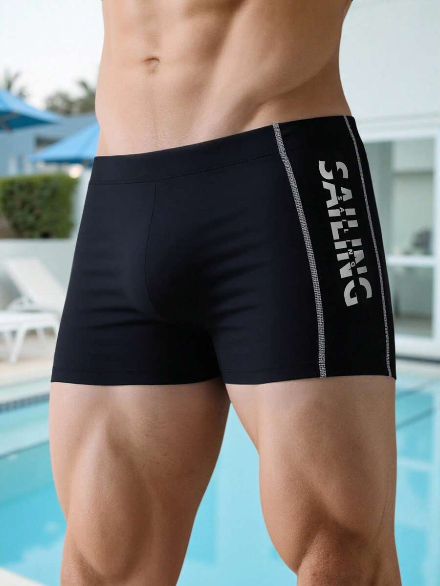 Manfinity VDAYZ Summer Men's Simple Print Casual Swim Trunks