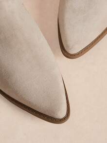 Rosivie Damen Retro Western Stil Plateau Knöchel Stiefel - Aprikosenfarben - Übersicht 5