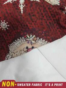 EMERY ROSE Damen Faux Dicker Pullover mit 3D Perlen Weihnachtsmann Muster, Lässig Rundhals Langarm Pullover, bequem für den Winter, geeignet für Weihnachtspartys und Familientreffen, perfekt für Weihnachten - Verschiedenfarbig - Übersicht 4