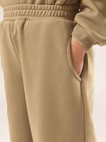 SUMWON Ensemble coordonné de Sweat-shirt à capuche et pantalon pour tout-petits garçons avec imprimé lettres sur la poche avant