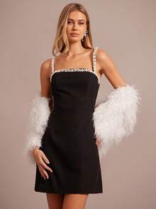 Enchnt Manteau court en fourrure blanc de luxe romantique pour femmes en automne-hiver, chic, élégant et pour les fêtes, les rendez-vous, les vacances, la remise des diplômes, les invités de mariage, le bureau, la sortie, Halloween, Noël, la rentrée scolaire, manteaux d'automne pour femmes, Nouvel An pour femmes - Blanc - Voir 8
