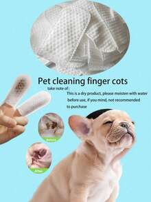 20/50/100pcs Disposable Pet Cleaning Fingers, Dog & Cat Teeth Cleaning Fingers, Ear Cleaning Fingers - Multicolor - View 2