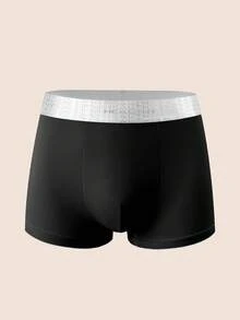 Manfinity Underwear&Sleepwear Basics 5pcs/Set Plus Size Men's Letter Waistband Boxer Briefs, Multi-Color