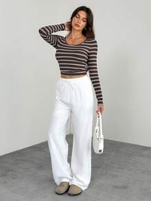 SHEIN Tall Camiseta interior térmica de cuello alto gruesa para mujer, versátil para primavera y verano/verano y verano - Marrón - Ver 5