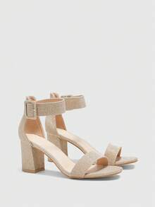 CUCCOO BIZCHIC Cuccoo 女士亮面搭扣设计魅力时尚高跟凉鞋