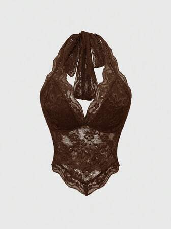 Fairycore Débardeur sexy en dentelle à col en V et dos nu pour femme