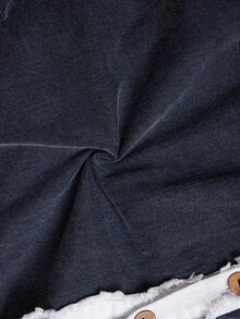 Elaquor Blusa holgada básica de patchwork de talla grande para mujer - Blanco y Negro - Ver 5