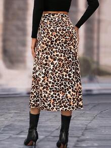 SHEIN Clasi Váy Maxi thường ngày họa tiết da báo dành cho nữ - trái cam - Xem 2