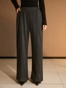 MOTF PREMIUM 女士优雅抓绒内衬前缝裤