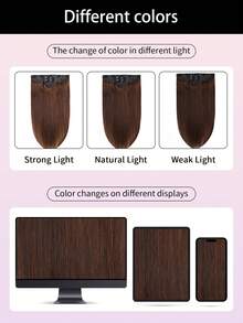 3Pcs Chocolate Brown Clip In Hair Extensions Volume-Enhancing Extensions Remy Human Hair Clip Ins Thick Hair Silk Straight For Women - S4# - View 14