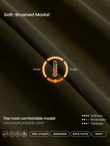 GLOWMODE 莫代尔抓绒保暖弹力宽松工装长袖外套，带侧袋，日常休闲冬季款 - 軍綠色 - 查看 6