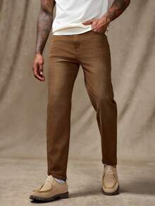 RivetRise Men's Casual Loose Fit Straight Leg Jeans With Pockets - Redwood - View 4