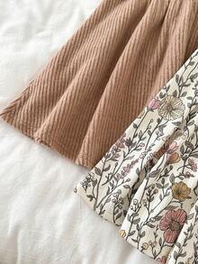 LMoss Kids LMoss 2pcs Young Girl Knitted Solid Color Round Neck Casual Dress Set, Suitable For Everyday Wear, Long Sleeve Dresses, Cozy Fall & Winter Styles, Fall - Multicolor - View 7