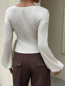 Siren Gaze 女式休闲纯色收腰T恤，秋季