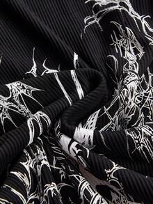ROMWE Grunge Punk Váy trùm đầu xếp nếp hở lưng bất đối xứng phong cách Punk dành cho nữ - màu đen - Xem 4