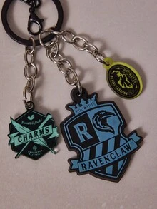 HARRY POTTER X SHEIN Porte-clés motif lettres noir et or gothique sombre, porte-clés de rentrée scolaire - Multicolore - Voir 3