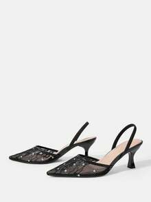 CUCCOO HITCHD Women's Fashionable Black Floral Elegant Party High Heel Sandals - Black - View 10