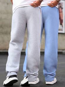 Manfinity Homme Quần thể thao nam dáng rộng, có dây rút, túi hông, thêu hình đại bàng, thích hợp cho tập gym. - Nhiều màu - Xem 2