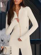 GLOWMODE FeatherFit™ Slim-It Streamline Performance Secure Pockets Zip Up Long Sleeve Jacket Low Impact Yoga Daily Fall