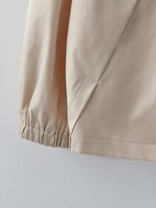 Chiquease Damen lässige, locker sitzende Kapuzen-Windjacke, geeignet für den Outdoor-Bereich, Skifahren, Sportaktivitäten im Herbst/Winter - Aprikosenfarben - Übersicht 3