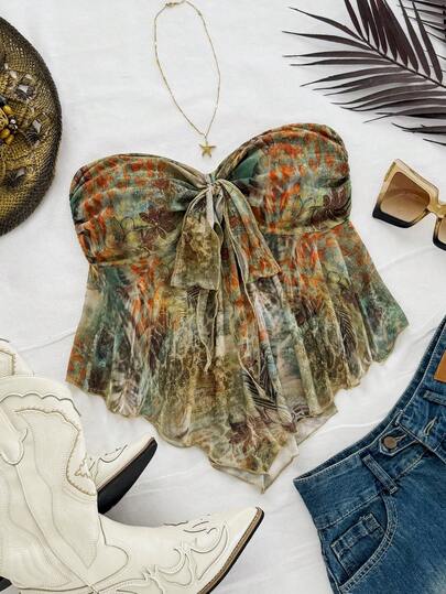 Soleia 女士波西米亚印花针织吊带背心，适合秋冬度假