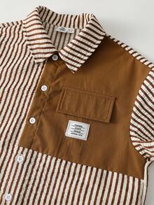 THE HAPPY LOOK Bộ 2 áo cardigan tay dài cổ màu tương phản cho bé trai và quần cạp chun - Nhiều màu - Xem 4