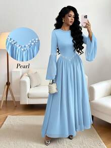 Elenzga优雅婚礼宾客礼服，浪漫高贵的女士礼服 - 淺藍色 - 查看 1