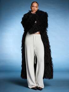 Normani بنطلون كاجوال واسع الساق بخصر مربوط بسحاب، قطن مضلع، مناسب للخريف والشتاء واستخدامات المكتب والعمل وأعياد الميلاد