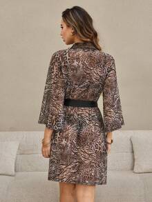 HautHeat Women's Animal Print Bathrobe