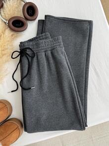 Comfortcana 大码女式抽绳腰阔腿宽松高腰休闲运动裤