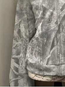 INAWLY 秋冬季时尚树枝印花连帽卫衣，带毛领 - 彩色 - 查看 5