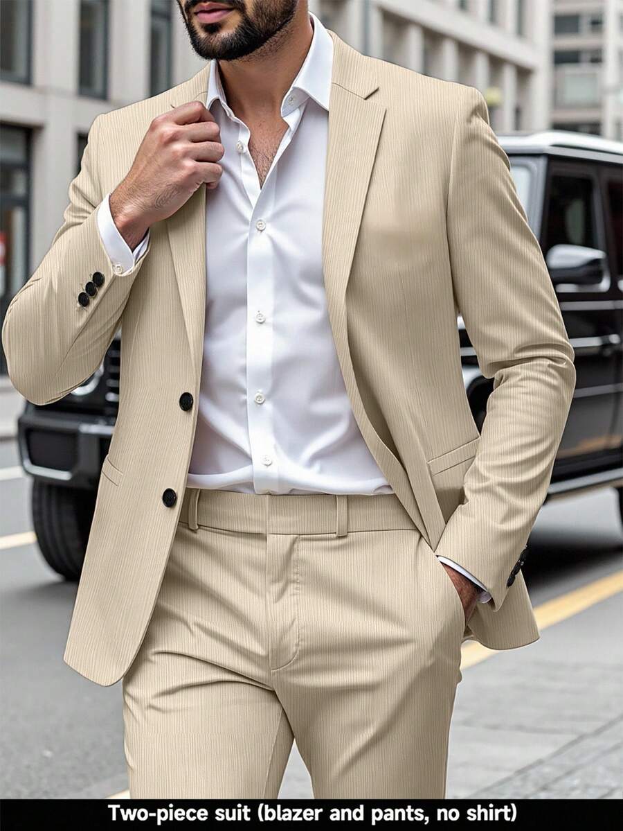 Calvornis Terno casual masculino de 2 peças, conjunto de terno de cor sólida, jaqueta e calça, terno casual simples para uso diário, terno de casamento, baile de formatura, adequado para o Dia dos Namorados, aniversário e outras ocasiões, é um ótimo presente para seu namorado ou marido, estilo antigo - Damasco - Ver 1