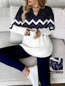 SHEIN LUNE 2pcs/Set Women Long Sleeve T-Shirt And Leggings, Autumn/Winter Pullover For Women Comfy Sets Women,Fall - Multicolor - View 1