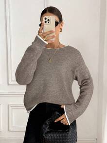 Serisse Women's Bow Tie Back Long Sleeve Sweater Winter Casual,Fall,Fall Clothes For Women,Winter Clothes For Women - Camel - View 5