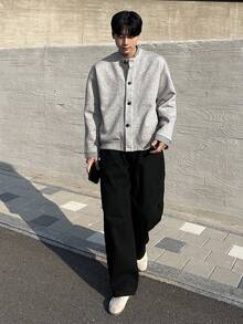 DAZY Men's Grey 2 In 1 Design Sweatshirt Sweatshirt, Autumn