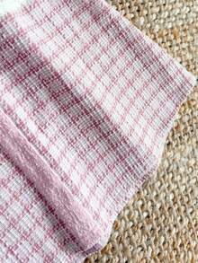 PrepCrw 2pcs Tween Girls Elegant School Style Casual Urban White Trim Pearl Button Pink Plaid Jacket And Skirt Set, Suitable For Home, Daily Wear, Christmas, Festivals, Autumn/Winter  Skirt And Jacket Set Tweed Set Pink Tweed Outfit Tweed Skirt Set Preppy Two Piece Set,Fall Girls Tweed Outfit Pink Tweed Set Gingham Set Girld Outfit Set Aesthetic Preppy Clothes For Girls 12,Holiday , Christmas