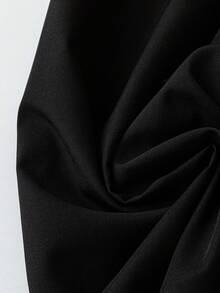 SHEIN Clasi 大码彼得潘领泡泡袖休闲度假连衣裙 - 黑色 - 查看 5